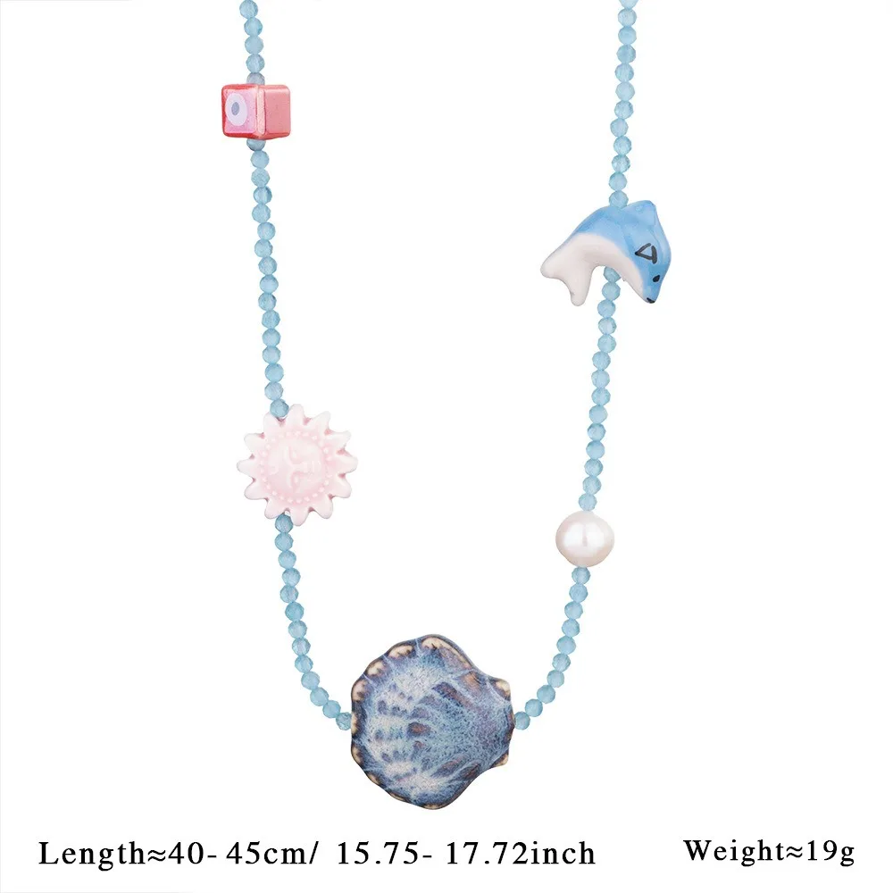 Богемское ожерелье из кристаллов и ракушек