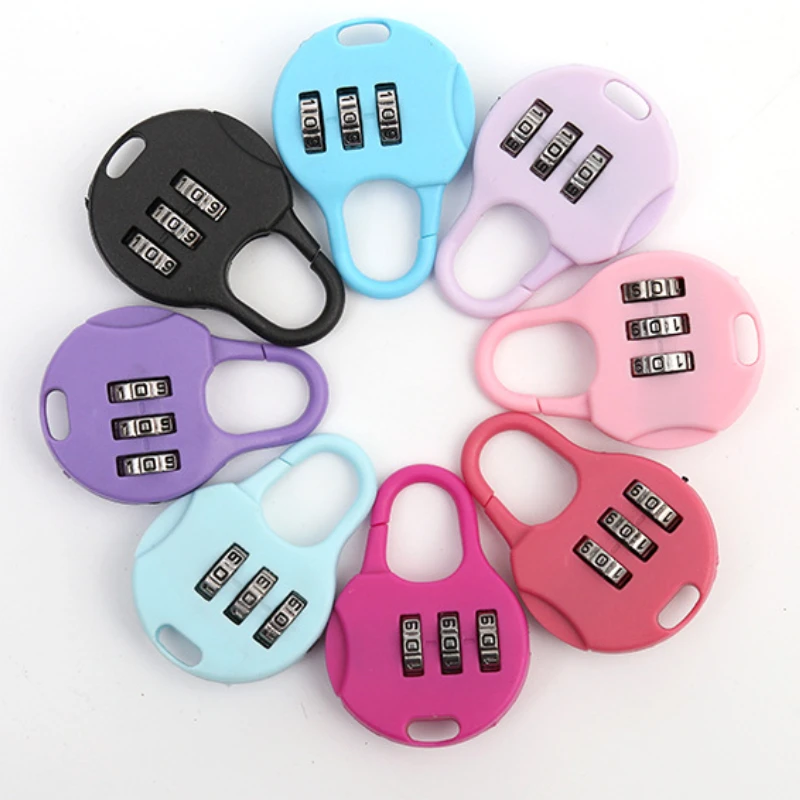 

Plastic Combination Padlock Pen Case Lock Luggage School Bag Luggage Mini Small Lock Home Drawer Lock for Safety Traveler Bag