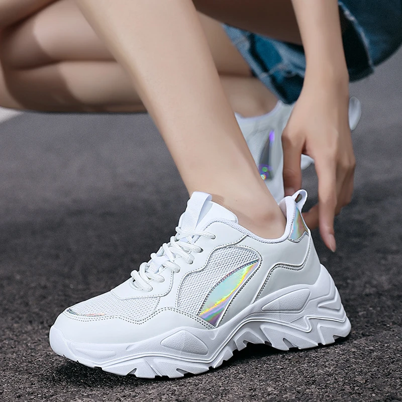 

Running Sneakers Women Breathable White Platform Sneakers Women Trends 2022 Vulcanized Female Casual Shoes Big Size 45 Comfort