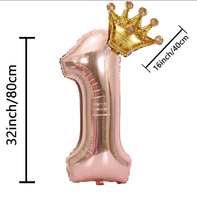 

Воздушные шары цифра с короной из розового золота