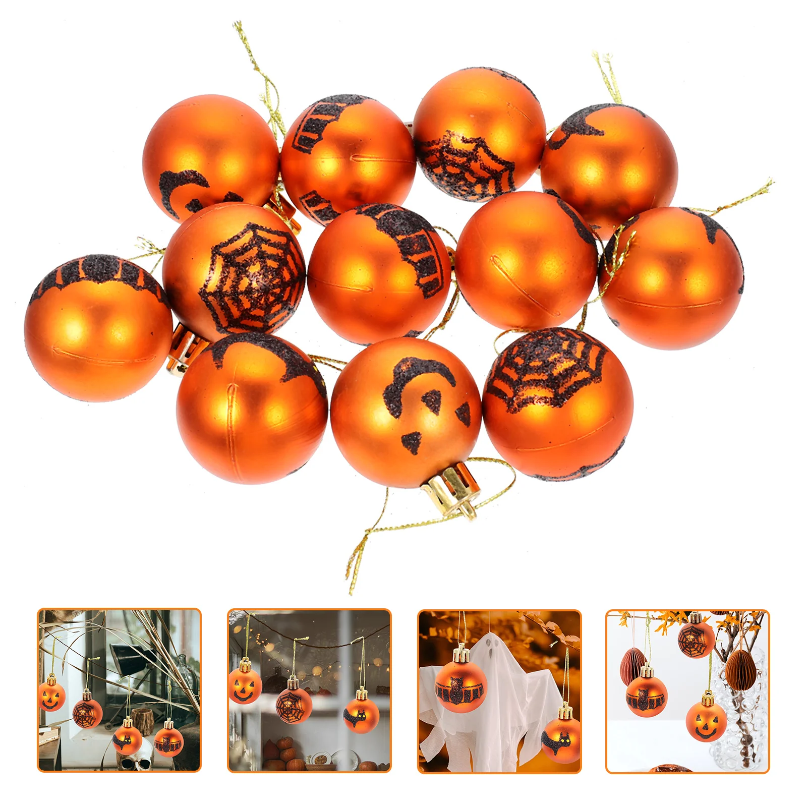 

Halloweenballs Hanging Ornaments Partyornament Decor Shatterproof Wreath Baubles Decorations Small Mini Tree Decors Supplies
