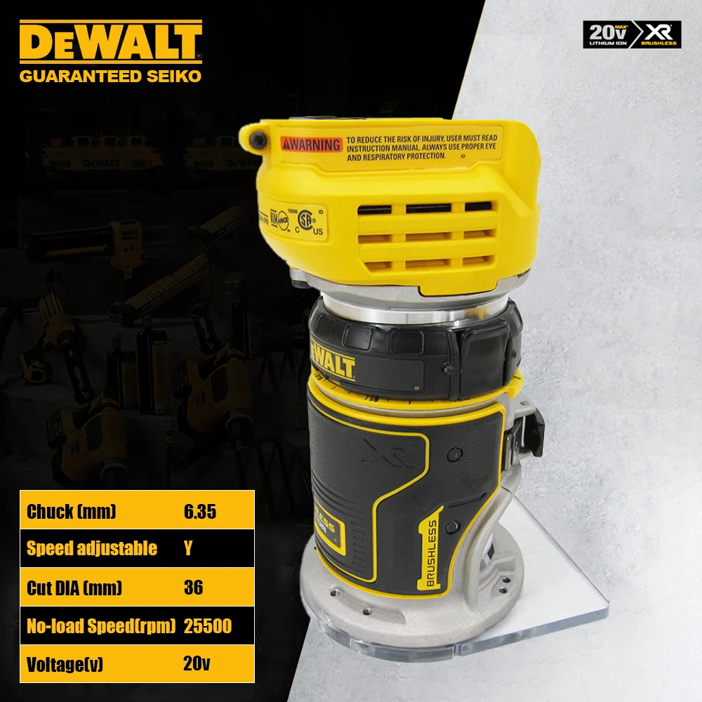 DeWALT DCW600 Cordless Electric Router Brushless 20v 25500pm
