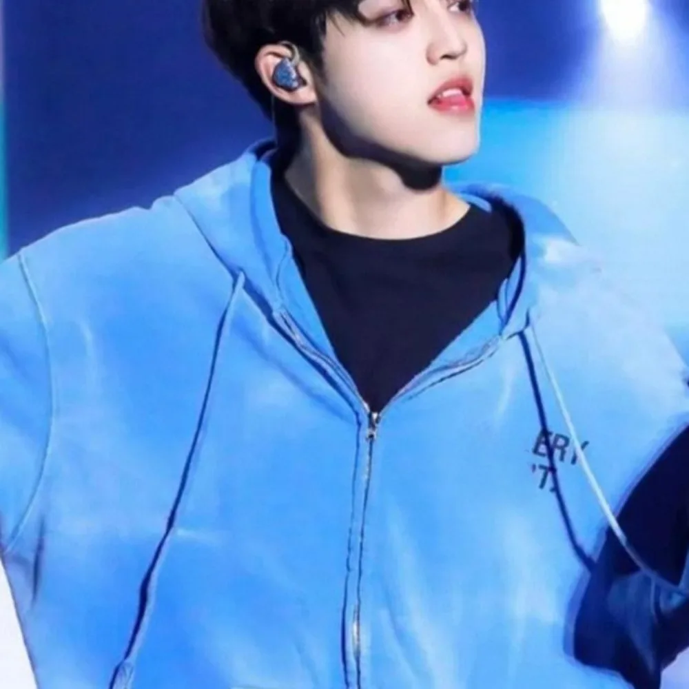 NIGO Мужская стираная синяя волна с буквенным принтом на молнии толстовка длинными