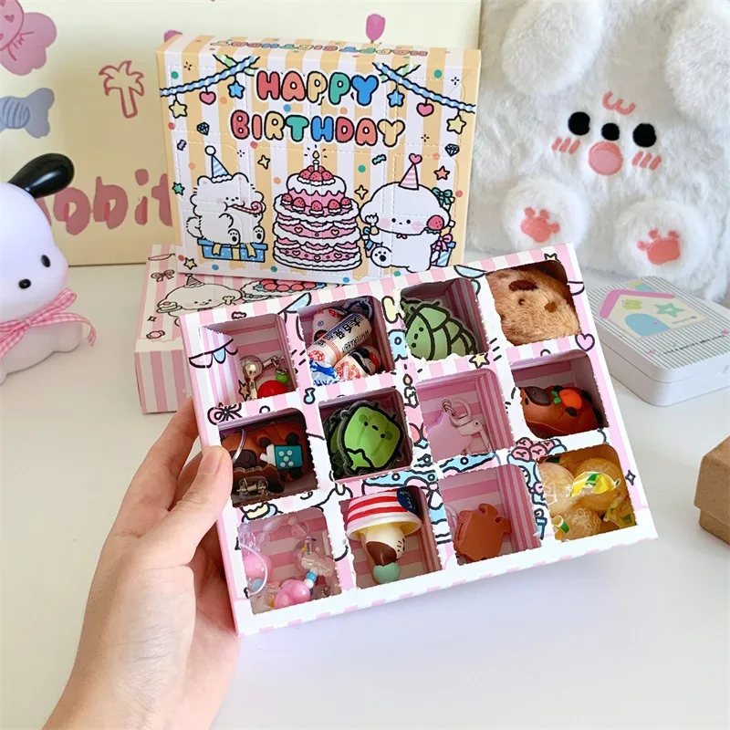 10Pcs birthday present Box DIY Advent Surprise Empty Treat Boxes Favor Candy Biscuit Party Paper Packaging Case Gift |