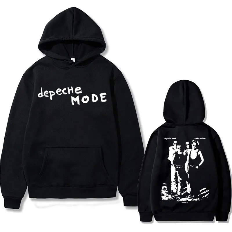 

British Band Depeche Cool Mode Double Sided Print Hoodie Autumn Winter Mens 90s Rock Punk Hoodies Male Gothic Vintage Streetwear