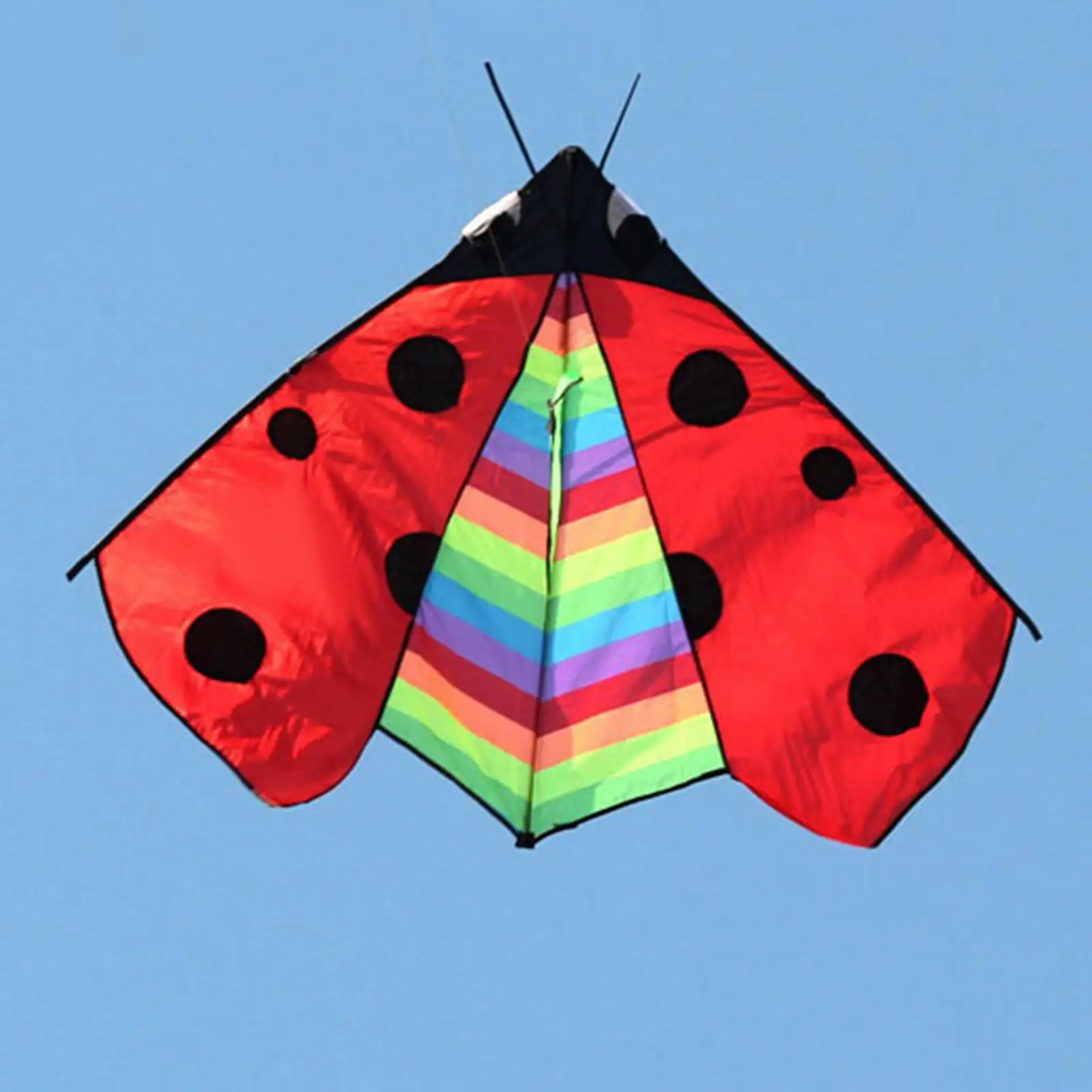 

Foldable Delta Kite Fly Kite Single-Line Easy Control Windsock Huge Wingspan Flying Toys Large Triangle Ladybug Kite for Garden