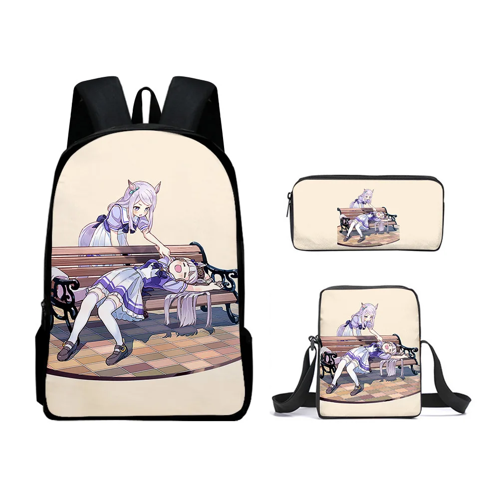 

Cartoon Novelty Cool Pretty Derby 3pcs/Set Backpack 3D Print School Student Bookbag Laptop Daypack Shoulder Bag Pencil Case