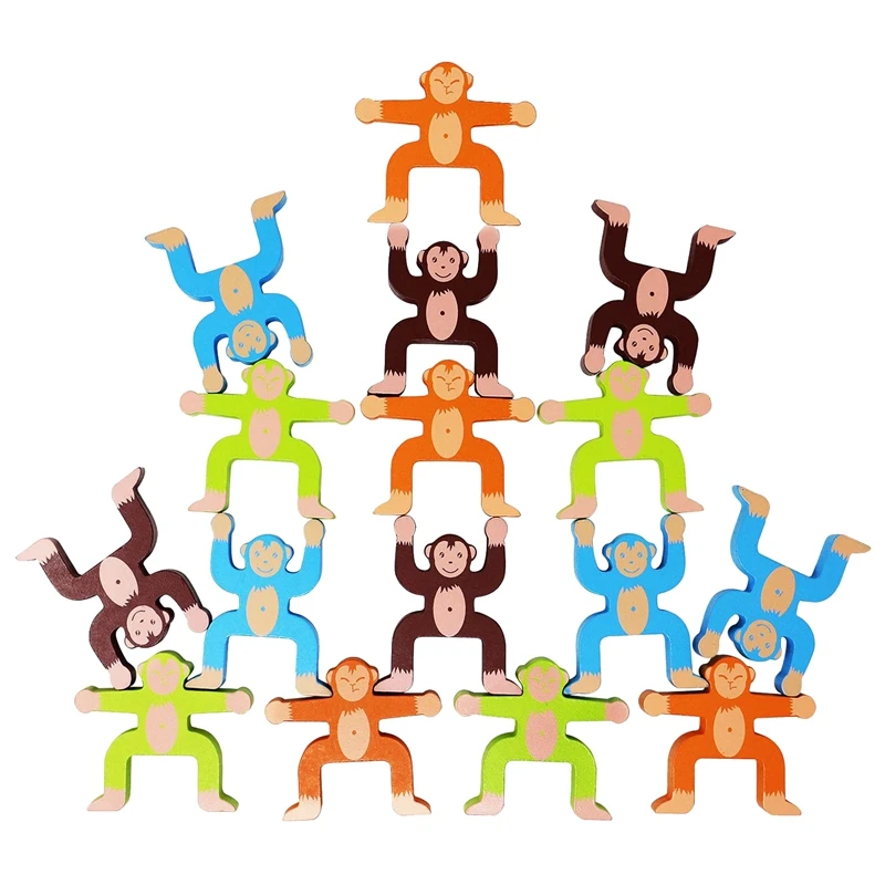 

Wooden Stacking Toy Game Building Toy Monkeys Interlock Toy Balancing Blocks Toy Best Gifts For Childrens Toddler Toy