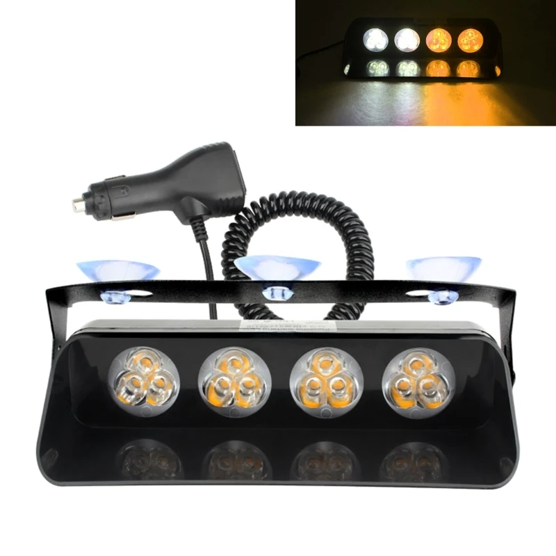 

124B 12V Car LED Strobe Light Lights Signal Lamps Flash Dash Emergency Lamp