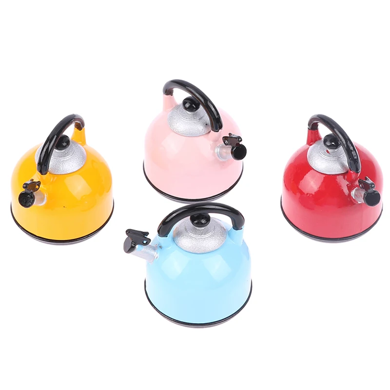 

1/12 Dollhouse Miniature Accessories Kettle Simulation Furniture Tea Pot Kitchen Model Furniture Toys for Doll House Decoration