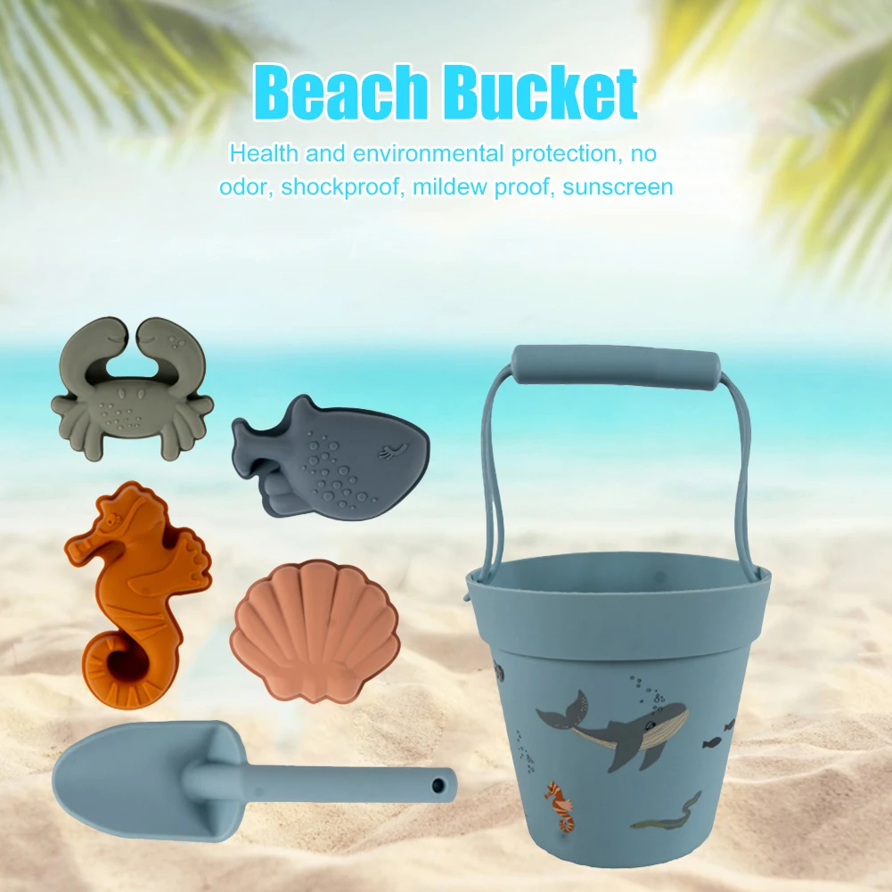 

Children Summer Toys with Cute Animal Model Ins Seaside Beach Toys Rubber Dune Sand Mold Tools Sets Baby Bath Toy Kids Swim Toy