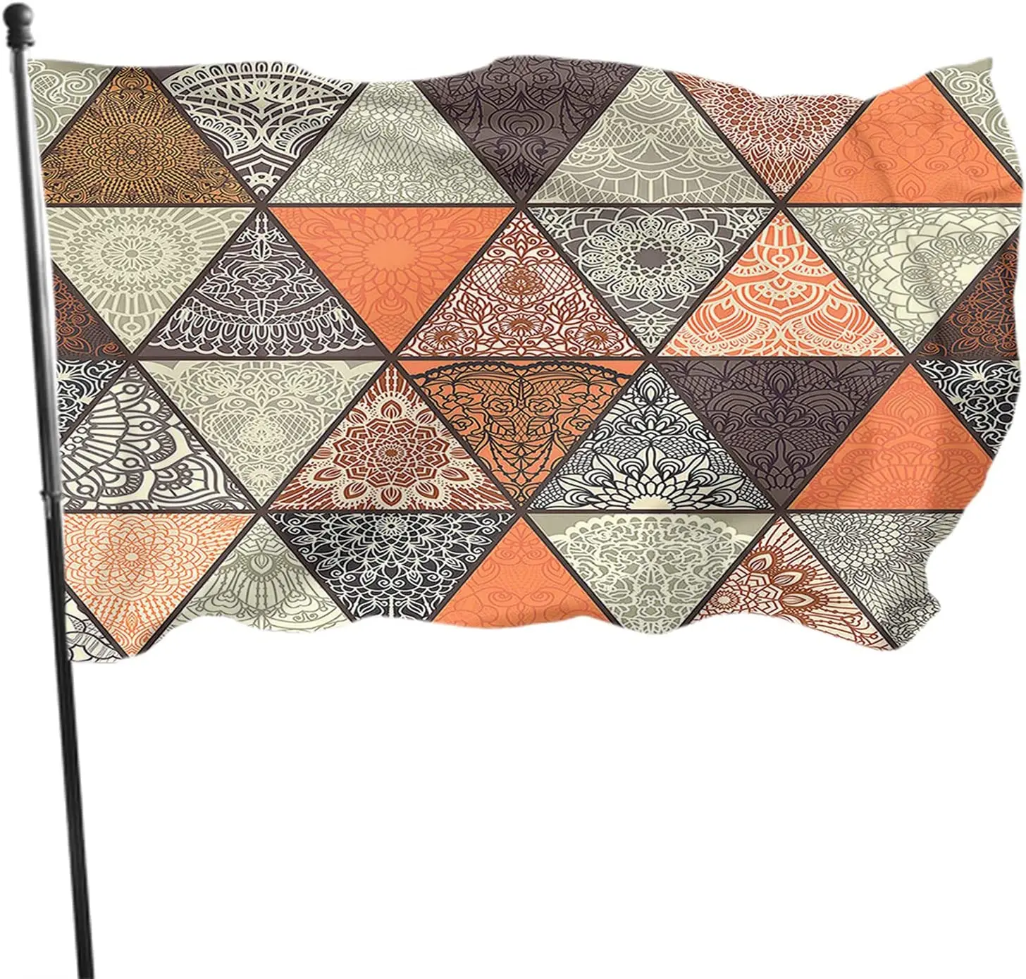 

Mandala Flag Vintage Bohemian Floral Triangles Leaf Aztec Boho Tribal Flower Outdoor Flags Large Welcome Yard Garden Yard Lawn