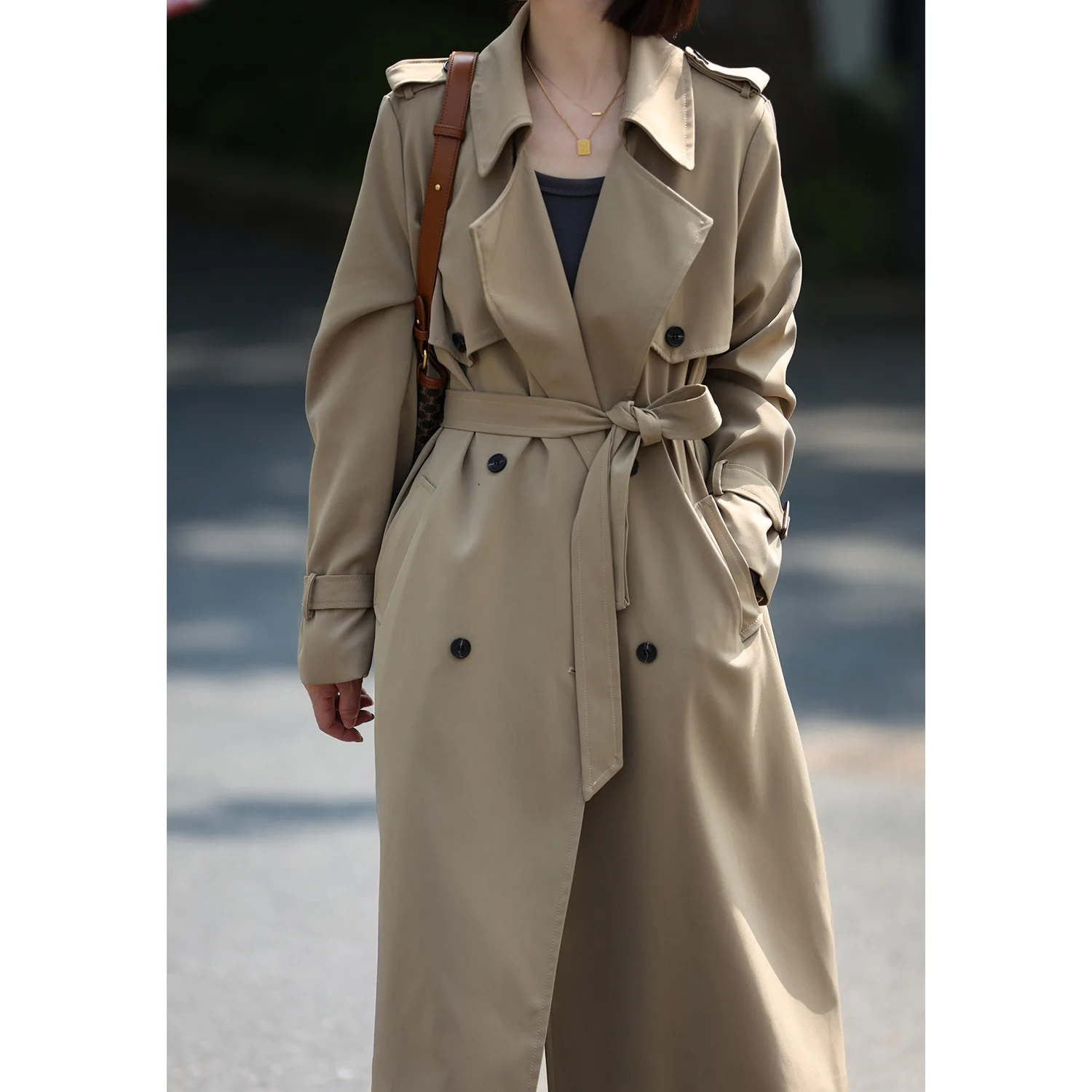 High Quality Women's Long Trench Coat Spring Autumn 2022 New Coat Korean Fashion Office Women Loose Waist Top Wholesale Za