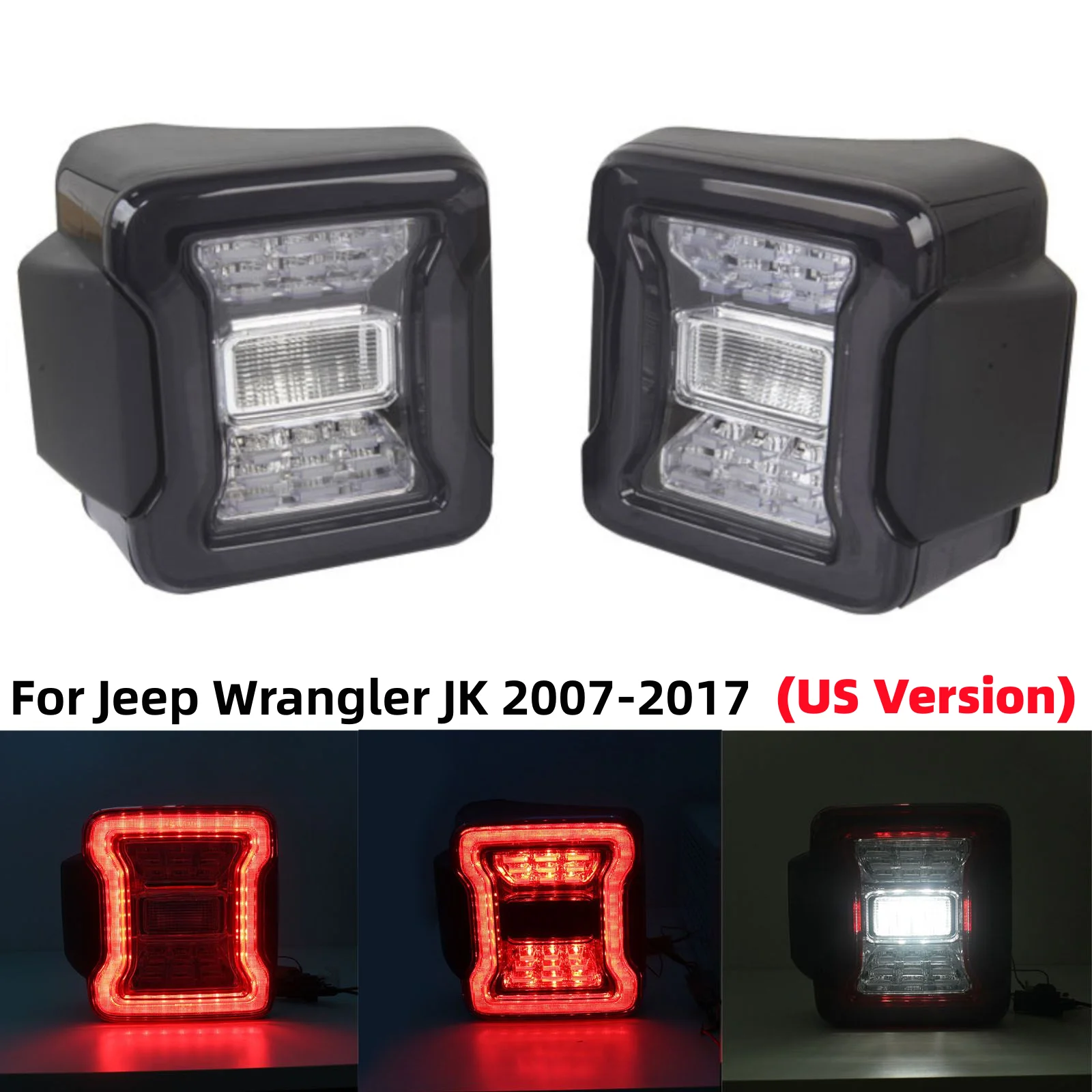 

1 Pair LED Tail Light Brake Lights Rear Reverse Turn Signal Lamp Running Light Fit for Jeep Wrangler JK 2007-2017