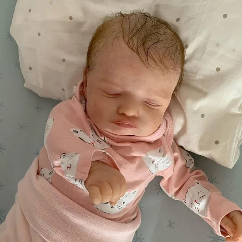 18inch Reborn Baby Doll Sleeping Girl Rosalie Real Looking Dolls 3D Skin with Visible Veins Muñecas Bebes