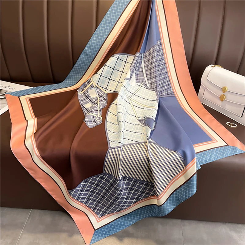 Дизайнерская шаль с принтом из саржевого переплетения