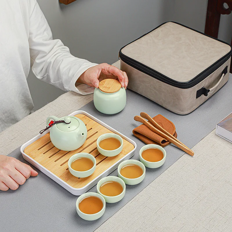 

Дорожный автомобильный чайный сервиз, чайная чашка кунг-фу, коробка для хранения, портативный уличный чайник, чайная чашка, деловая чашка, ч...