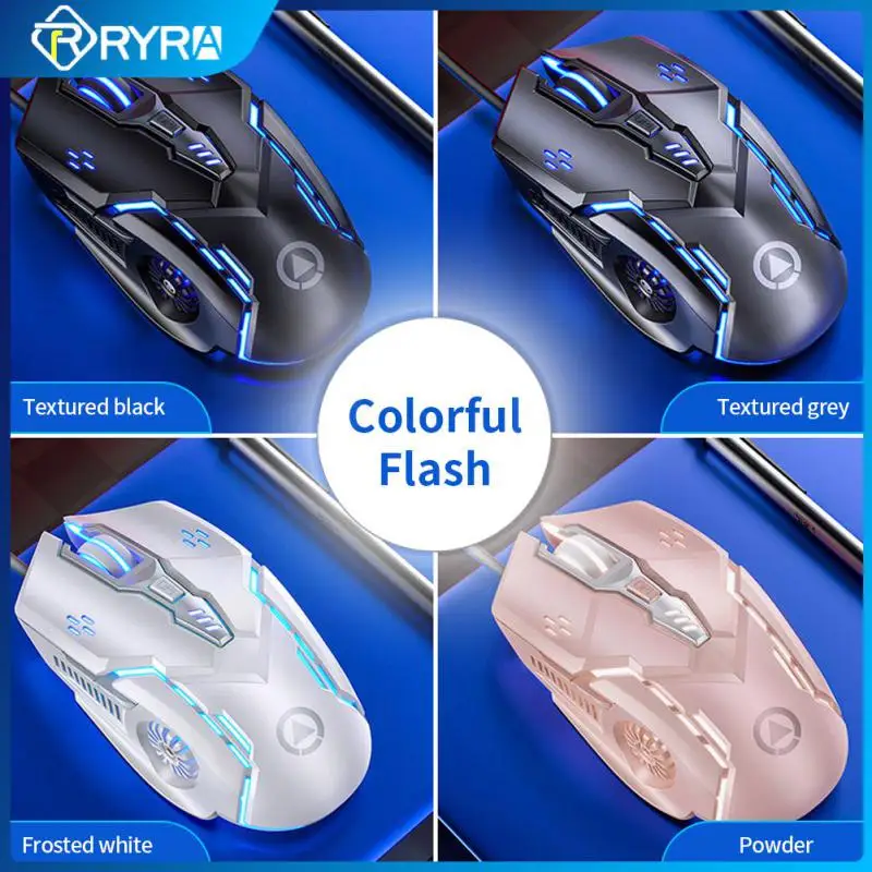 

Мышь Компьютерная RYRA игровая проводная, 4 скорости, RGB-подсветка