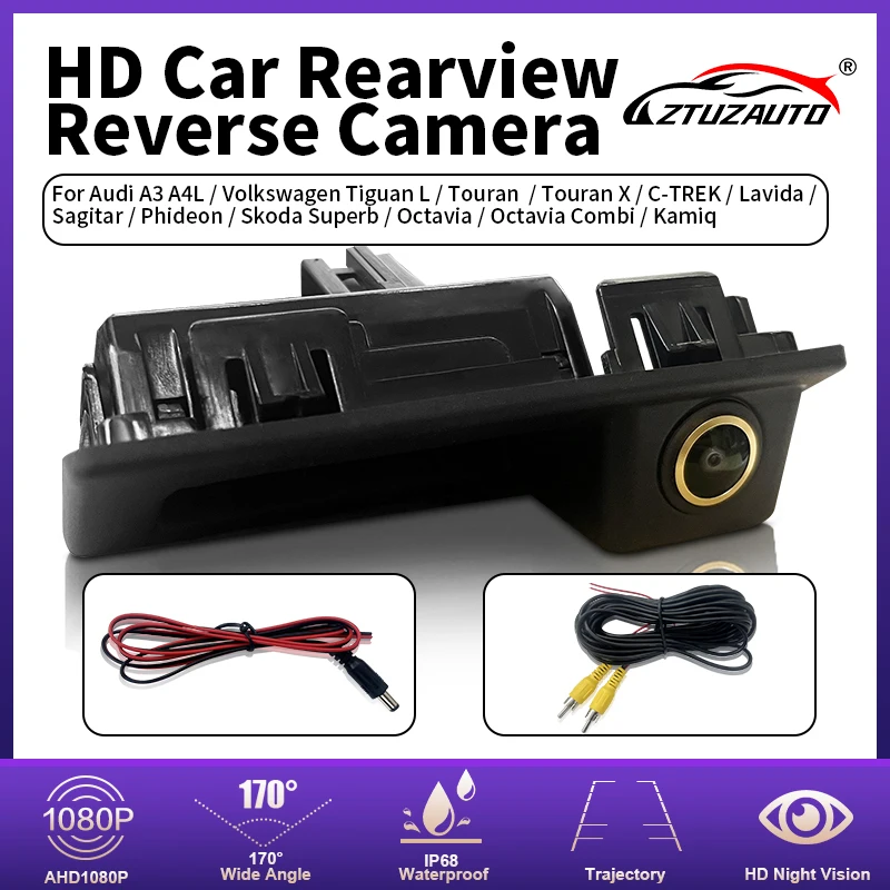170 ° Автомобильная камера заднего вида AHD 1080P для Audi A3 A4 B8 B9 A4L Tiguan Touran L Touareg Skoda