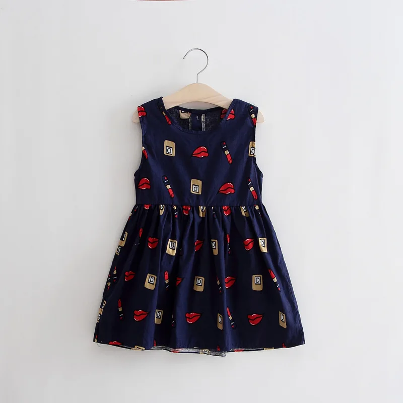 Летнее Хлопковое платье для девочек Детское без рукавов сарафан Vestdress Детские