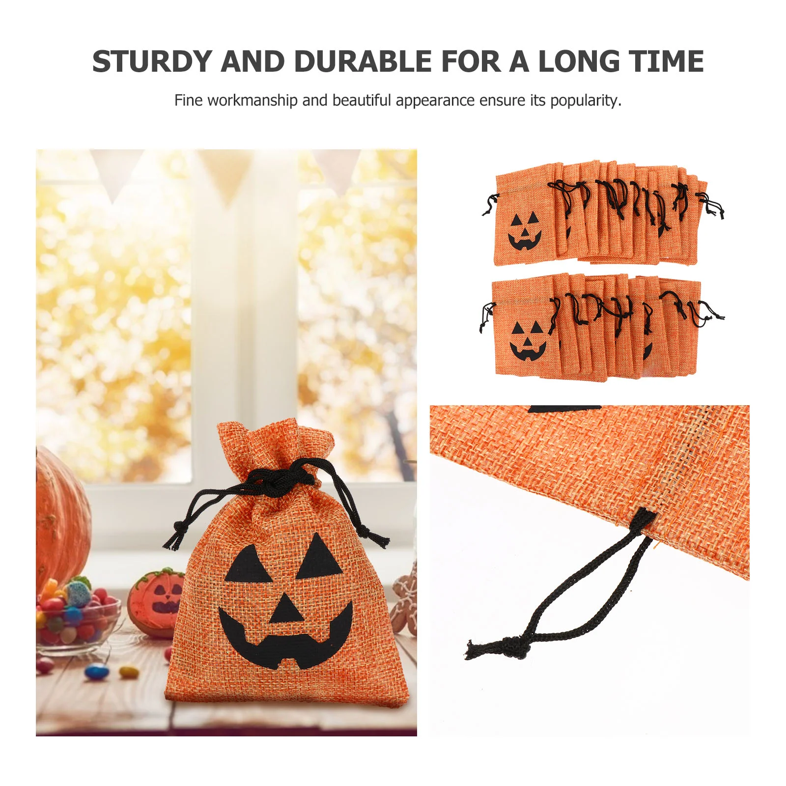 

Bagsbag Drawstring Candy Treat Pumpkin Burlap Gift Trick Pouches Or Goodie Linenfavor Wrapping Party Treats Practical