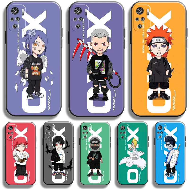 

Naruto Fashion Akatsuki Phone Case For Xiaomi Redmi Note 10 10S Pro Redmi Note 10 10T 5G Black Soft TPU Carcasa Silicone Cover