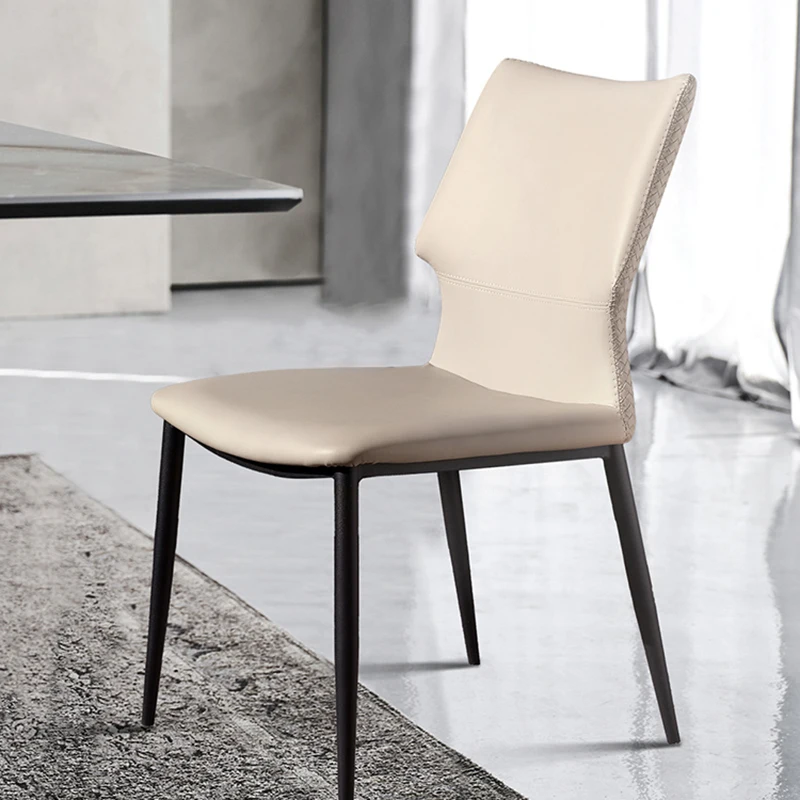 

Italian Modern Chairs Salon Designer Ergonomic Restaurant Office Dining Chairs Black Metal Legs Silla Comedor Kitchen Furniture
