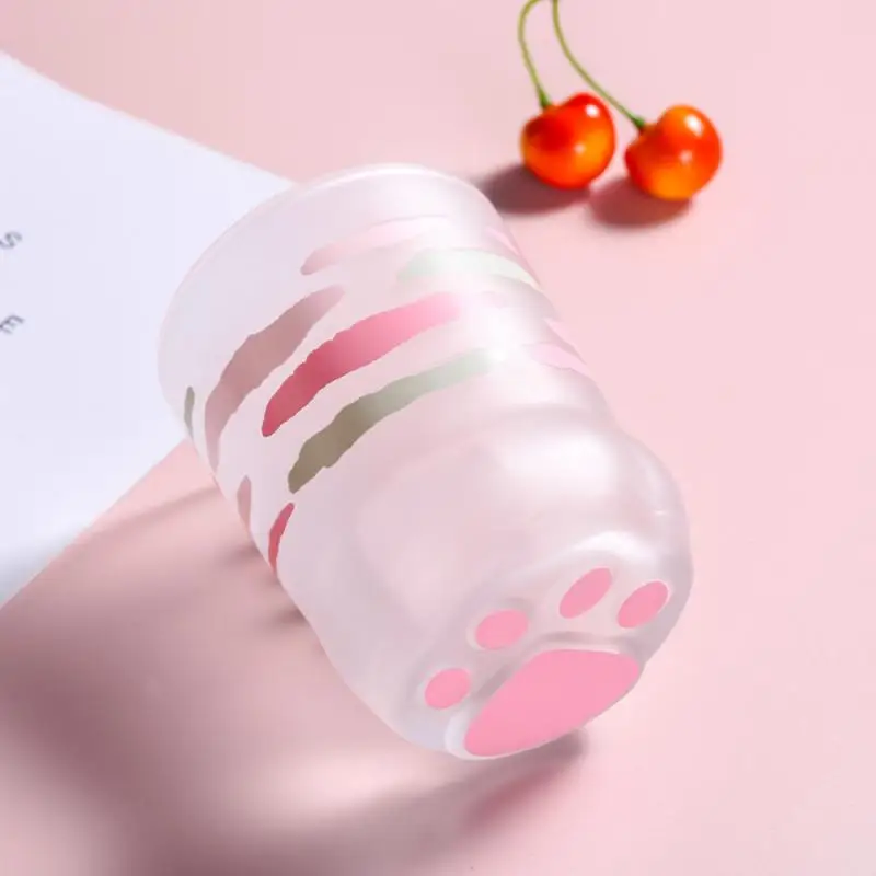 

Korean Girl Frosted Glass Tiger Claw Drinking Cup Lovely Cat Claw Ins Japanese Glass Lovely