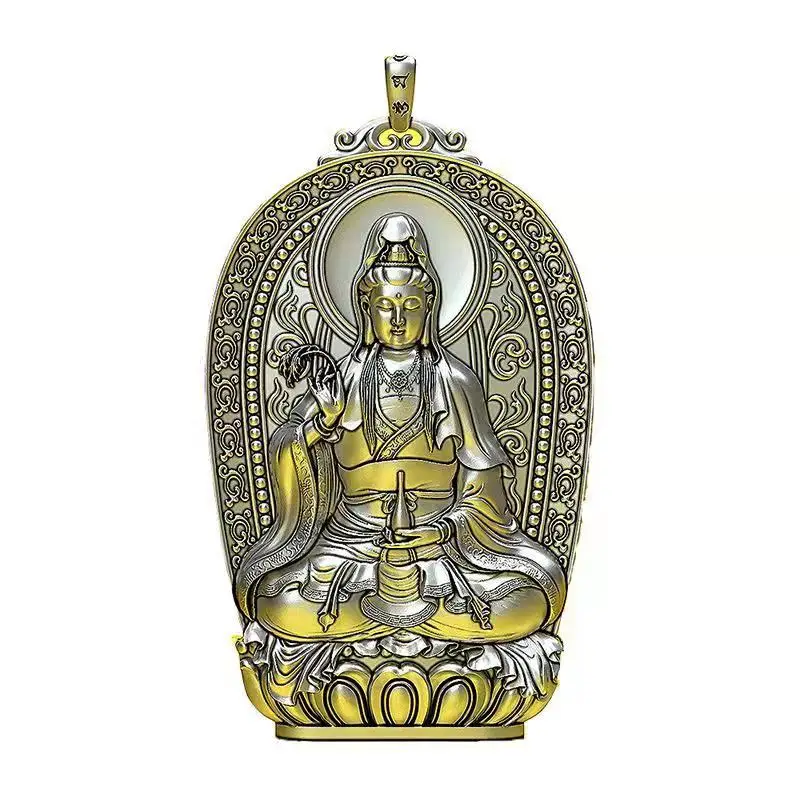 Новый дизайн ретро-кулон Avalokitesvara мужская и женская подвеска с лотосом трендовая