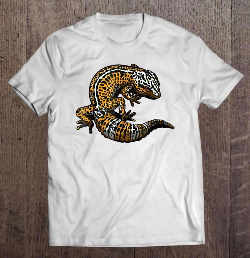 

Футболка Мужская/Женская/мужская с леопардовым принтом и принтом в виде ящерицы