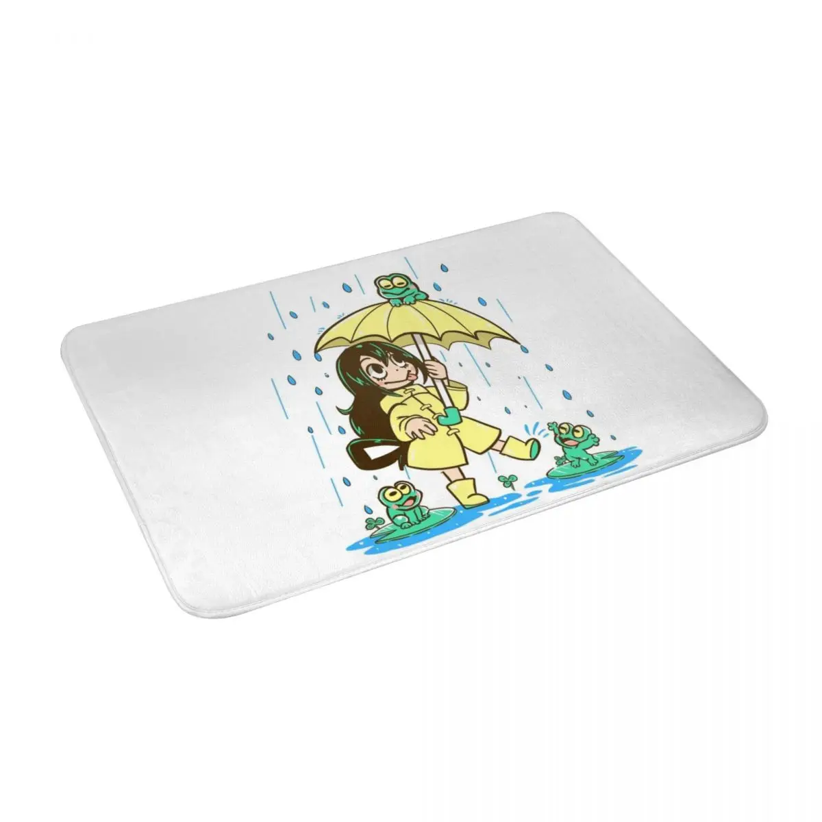 

Best Frog Girl Bath Door Floor Mat Cartoon Cute Non-slip Rug Carpet Entrance Living Room Home Kitchen Removal Velvet Bathroom