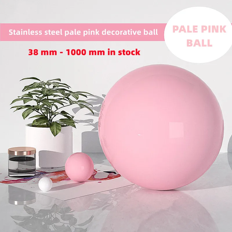 

Diameter 38mm-550mm stainless steel Pale pink ball Christmas shopping center home hanging decorative lights hollow ball
