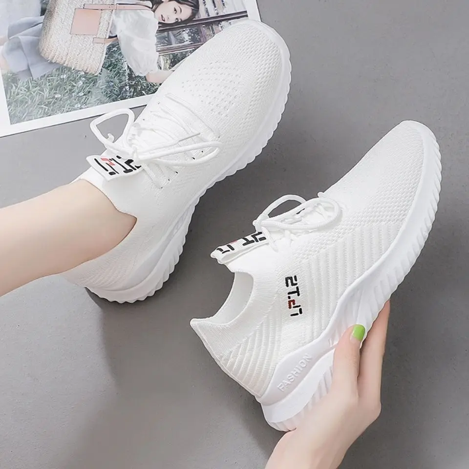 

Женские кроссовки, сезон весна-осень 2023, Женские беговые кроссовки, удобная дышащая обувь на плоской подошве, модная повседневная спортивная обувь