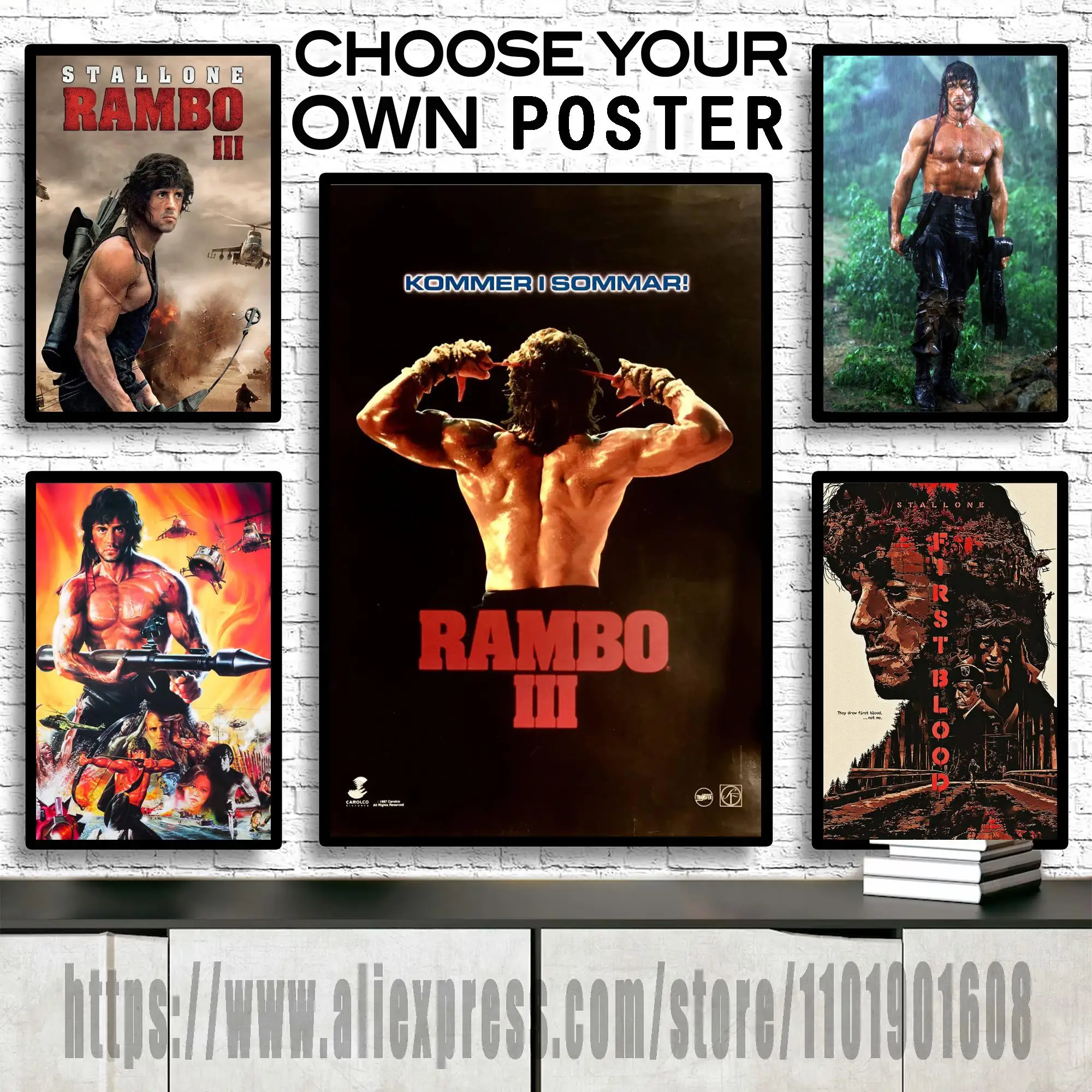 Классический плакат Rambo III (1988) из первого фильма «кровь», художественный плакат на холсте и стену, современный декоративный плакат с изображением семьи для спальни