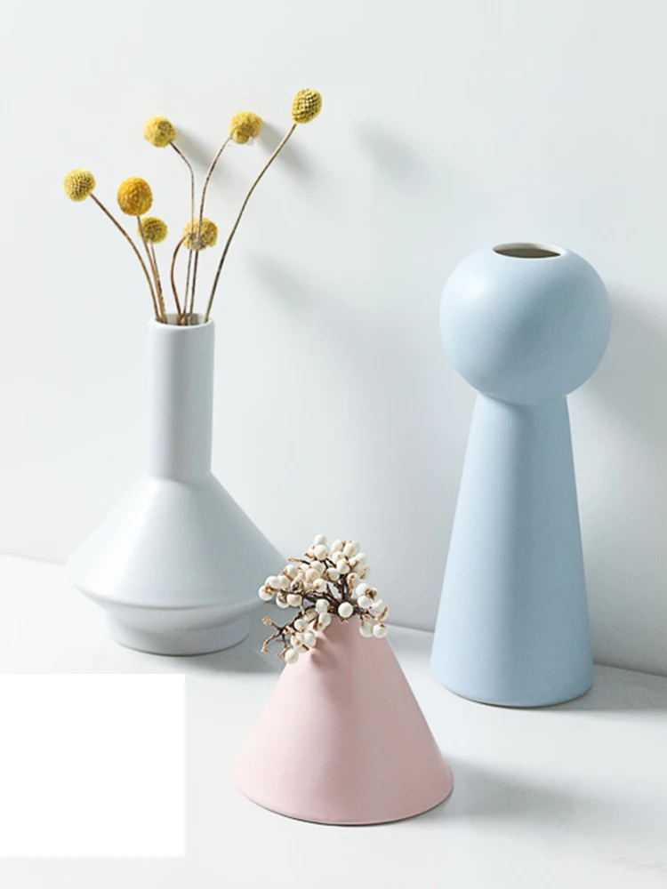 

Nordic Ceramic Vase Crafts Plant Flower Pot Art Living Room TV Cabinet Desktop Flower Arrangement Home Decoration Ornaments