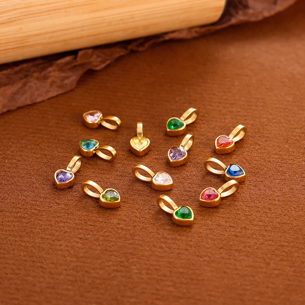 Камень камень цветной кубический цирконий подвески с сердцем любовь