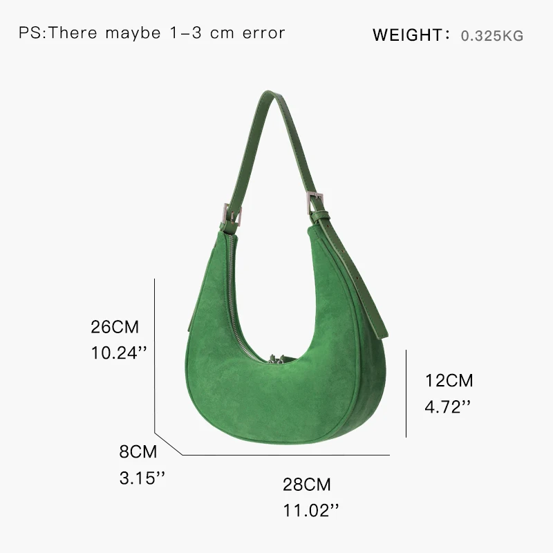 Fashion Half Moon Large Tote Bag Faux Suede Women Shoulder Bags Luxury Designer Lady Handbags Vintage Female Purses 2022 Sac