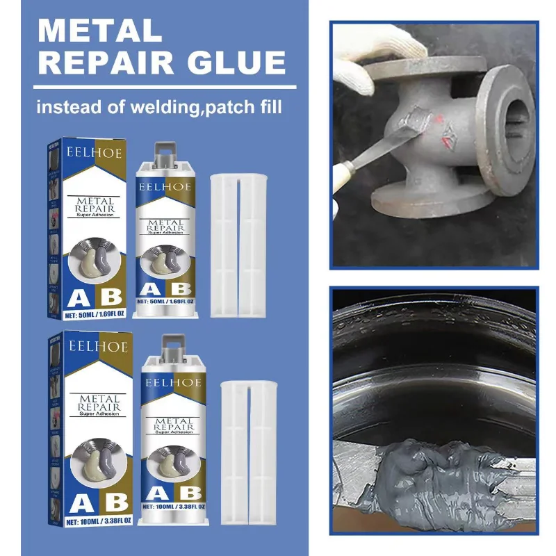 

AB Metal Casting Adhesive, High-temperature Resistant Welding To Fill Cracks, Crack Plugging and Quick Drying Metal Repair Agent