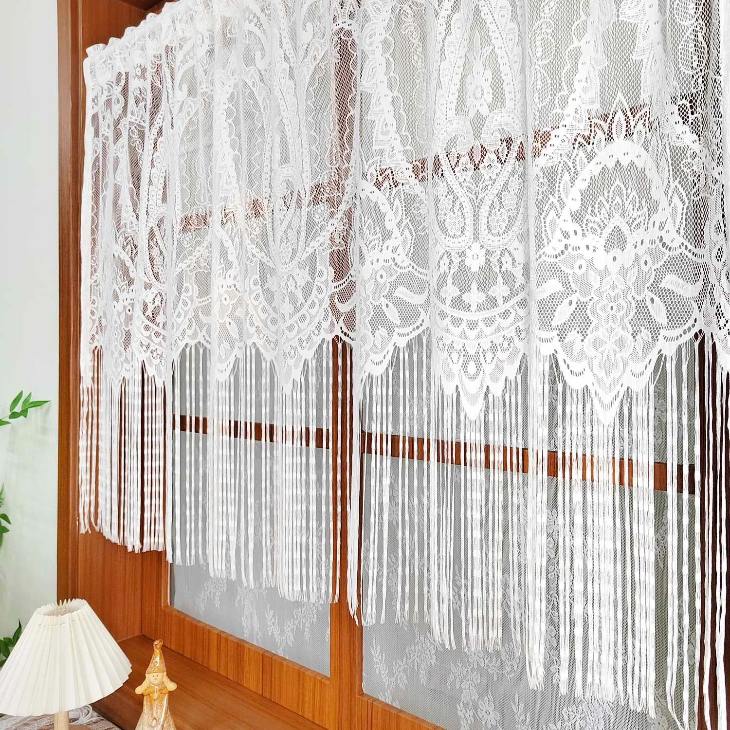 WPKIRA белые короткие шторы из полиэстера