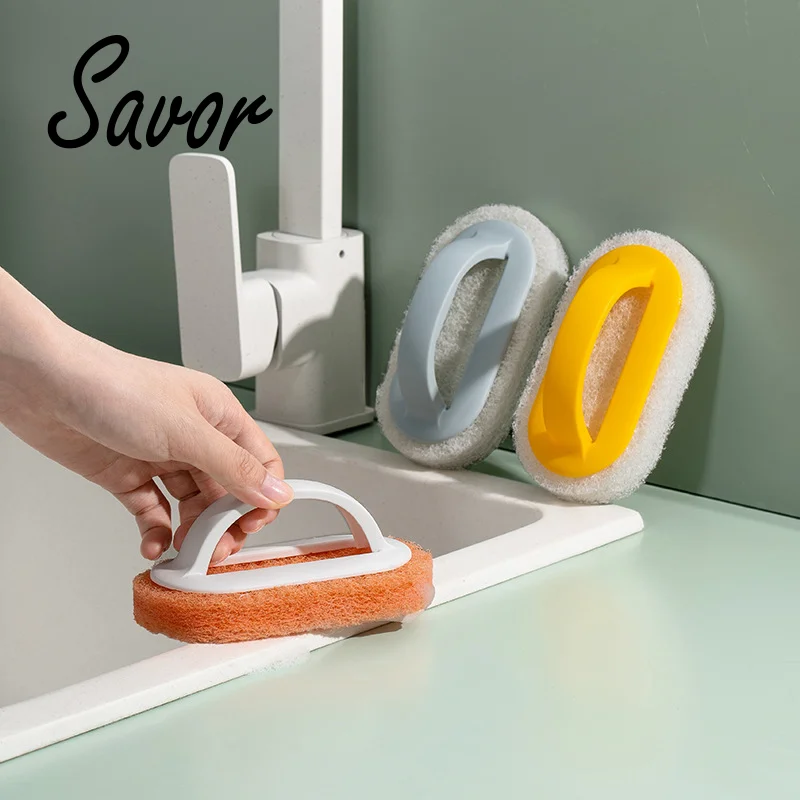 

1 шт. волшебная губка с ручкой, чистящий ластик, щетки из нетканого материала для мытья посуды, офисный прибор для мытья ванной комнаты, кухонные аксессуары