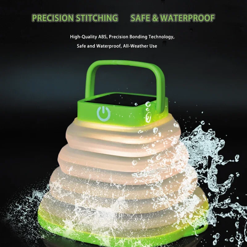 Солнечный фонарь для кемпинга термоусадочный подвесной силиконовый светильник