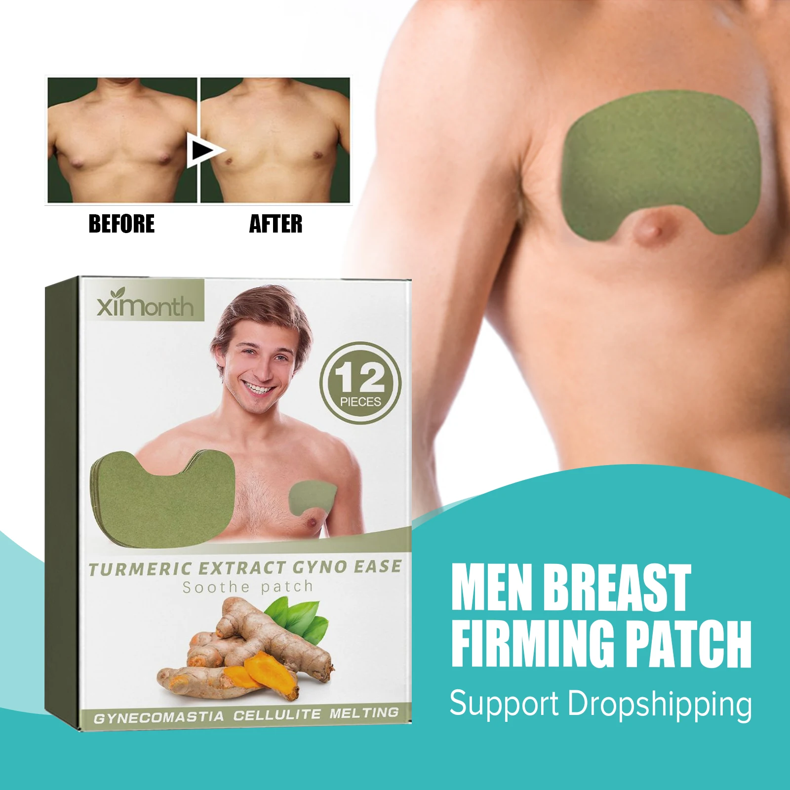 

Gynecomastia Removal Patches Anti Cellulite Sagging Burn Chest Fat Strengthen Breast Muscles Shaping Fitness Tightening Stickers