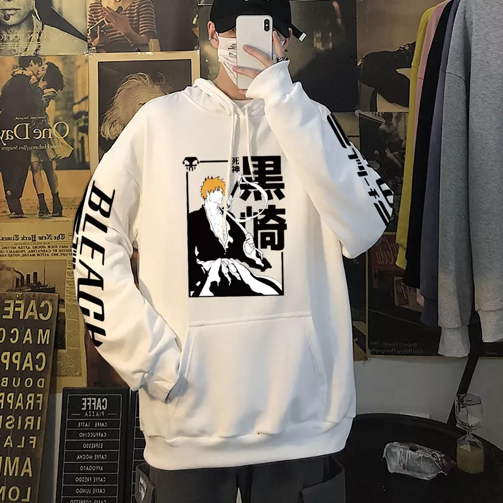 

NEW IN Bleach Anime Hoodie Kurosaki Ichigo Printed Hoodie Sweatshirts Men and Women Casual Sport Pullover Tops
