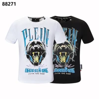 trendy philipp plain summer mens t shirt short sleeve domineering pp wolf letter graphics business cotton solid color streetwea