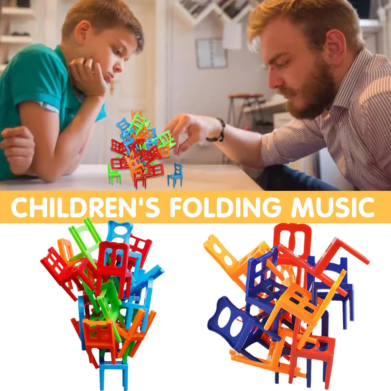 Balance Blocks Toy Plastic Assembly Blocks Stacking Chairs K