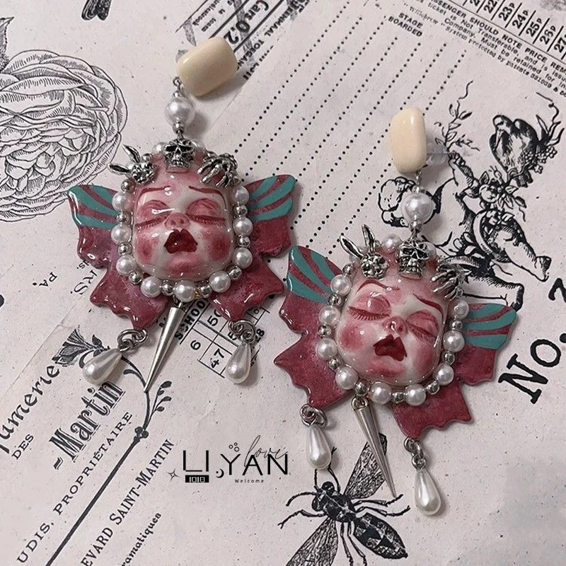 Новинка 2024 серьги с героями мультфильмов неооготические женские украшения