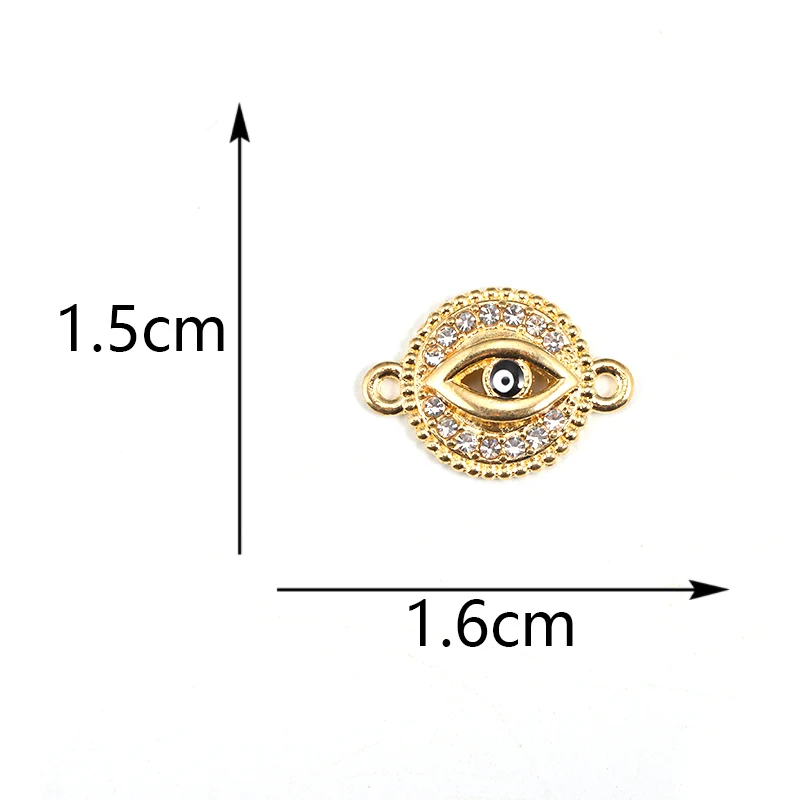 15Pcs 15*16MM Delicate Alloy Enamel Small Eyes Charm Women's Pendant DIY Jewelry Necklace Bracelet Key Chain Making Accessories