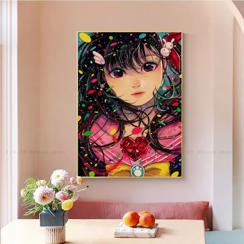 Постер с изображением девушки конфет сделай сам принты из крафт-бумаги и плакаты