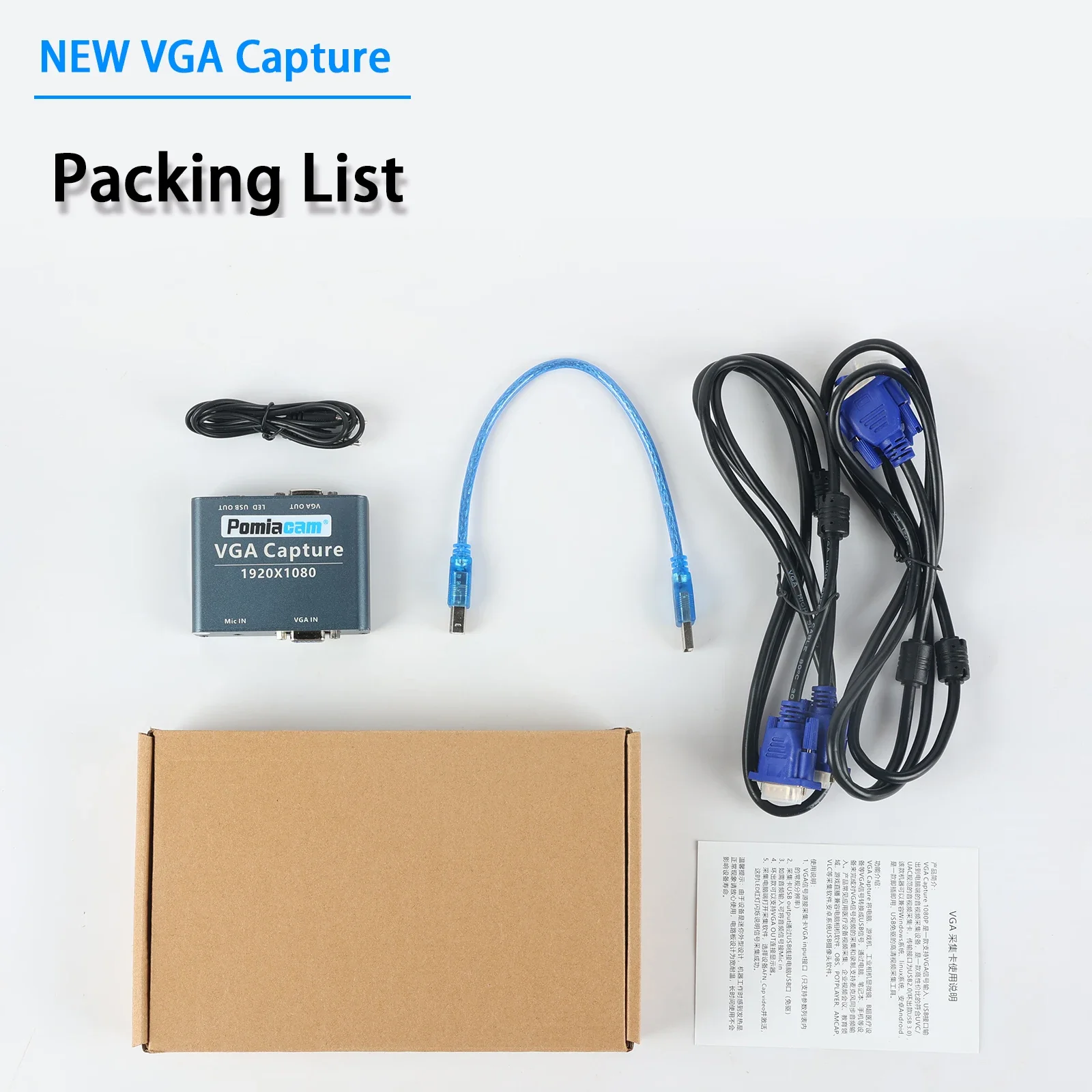 

Переходник с VGA на USB-адаптер, Карта видеозахвата 3,0, USB 2,0, VGA-совместимый видеорегистратор 1080P, циклический выход VGA