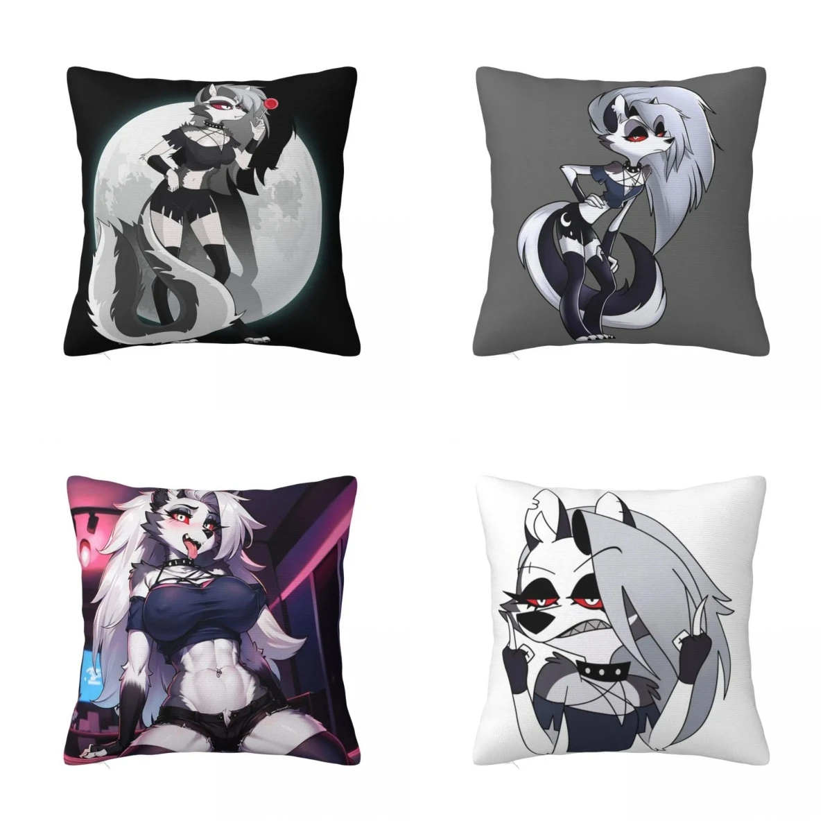 Квадратная наволочка Helluva Boss Loona из полиэстера декоративная комфортная Наволочка